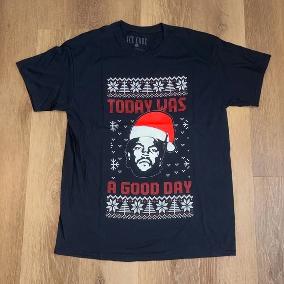 Ice Cube Today Was a Good Day Christmas Holiday T-shirt New Size Large Men’s - Picture 1 of 4